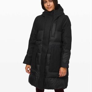 NWT Lululemon Winter Chill Wool Parka Heathered Black Size 6